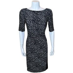 Lauren Ralph Lauren Sheath Dress 4 Ruched Illusion Animal Print Career